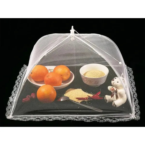 Nagy fehér ételtakaró szúnyogháló, 40×24,5 cm, grillhez/konyhába