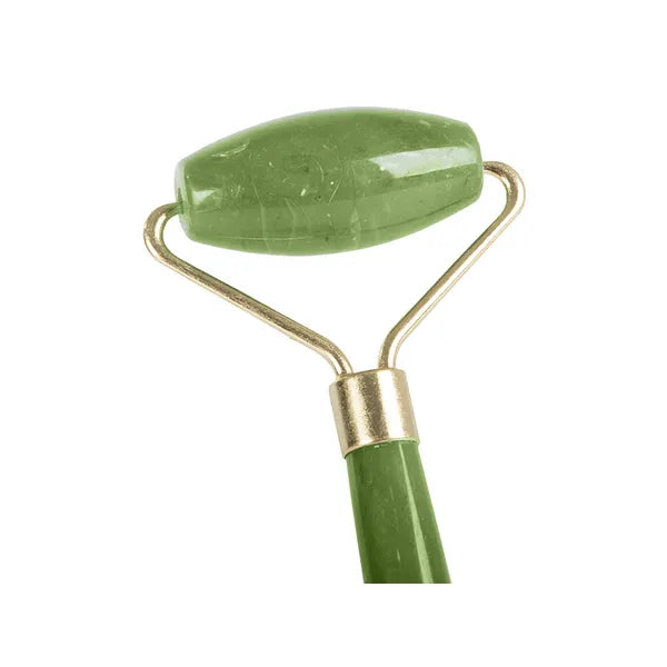 Természetes jade arcmasszírozó roller, kétfejes, hűthető, zöld