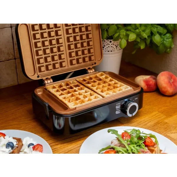 Eldom WA1000 gofrisütő, 2 nagy gofri, 2000 W, tapadásmentes, termosztát