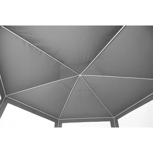 Kerti pavilon sátor 2×2×2 m, szúnyoghálós, szürke, fém vázzal