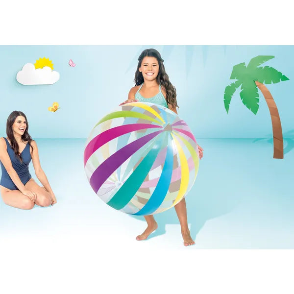 Intex felfújható óriás strandlabda, 107 cm, tartós PVC, szivárványos