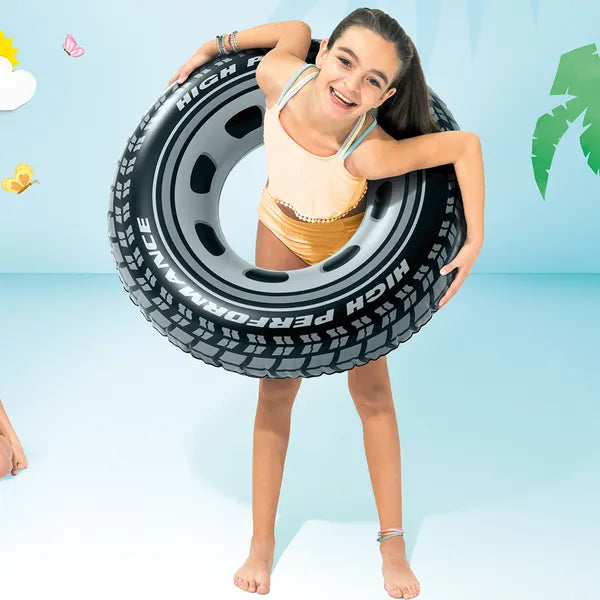 Intex autógumi mintás felfújható úszógumi, PVC, 91 cm (60 kg)