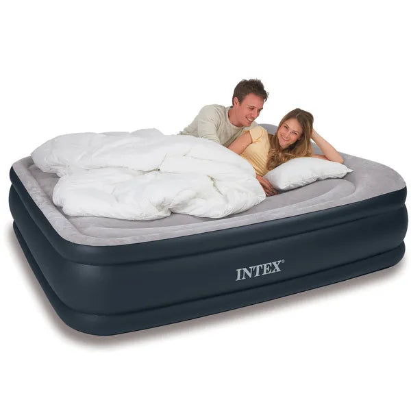 Intex Dura-Beam felfújható velúr matrac 203×152×42 cm beépített pumpával