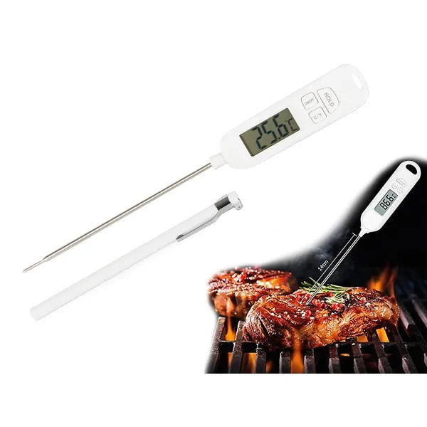 LCD digitális konyhai hőmérő rozsdamentes szonda -50–300 °C