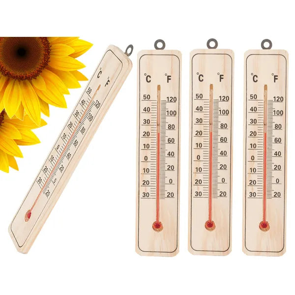 Fa falra szerelhető hőmérő, beltéri-kültéri, -30–+50 °C, 22 cm
