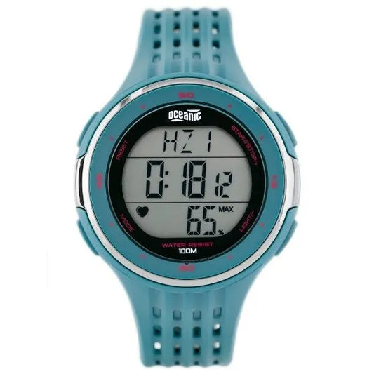 Férfi pulzusmérő sportóra gumiszíjjal, WR100 vízálló, kronográf 47 mm