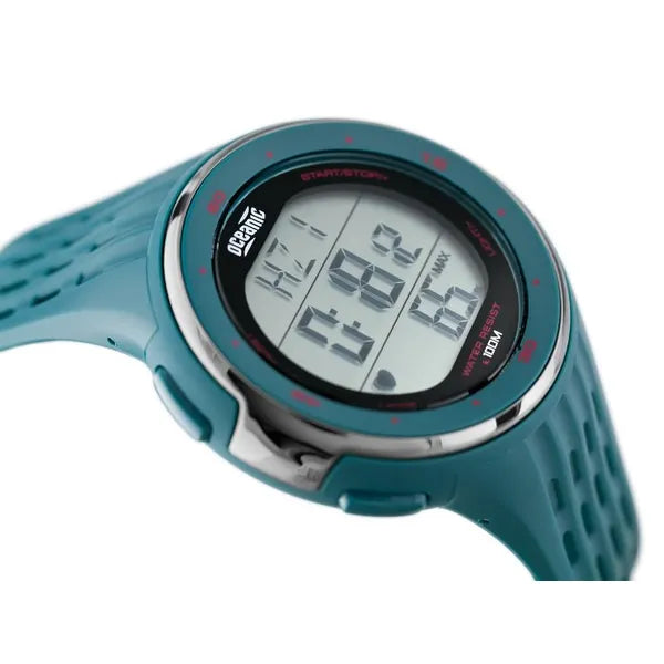 Férfi pulzusmérő sportóra gumiszíjjal, WR100 vízálló, kronográf 47 mm