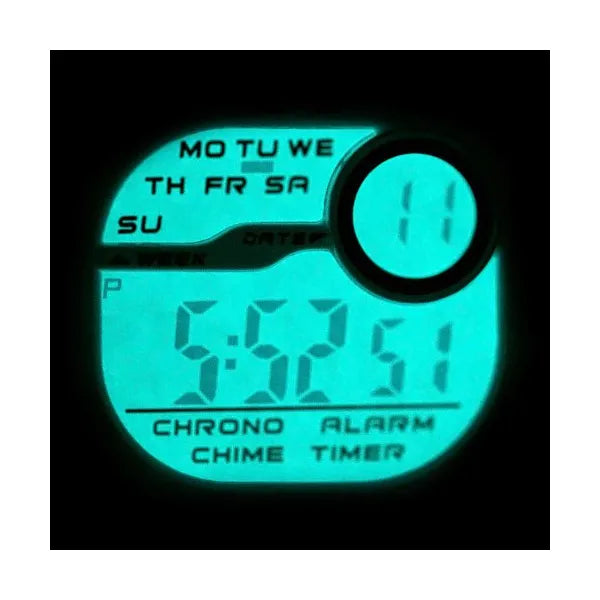 Női digitális karóra WR100 vízálló, kronográffal, kék szíjjal