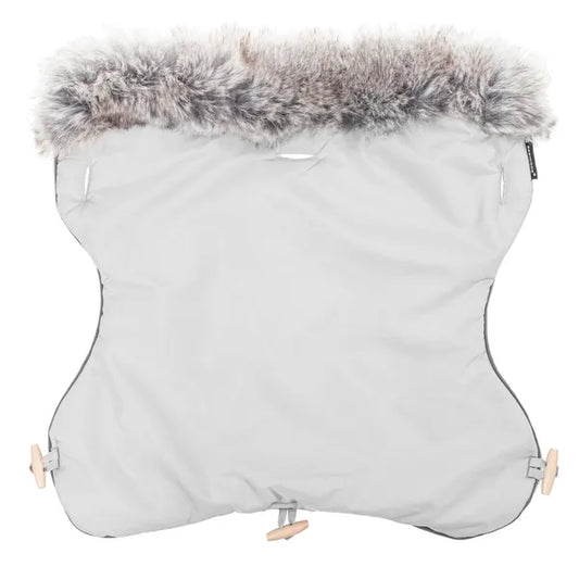 Szürke, bélelt víz- és szélálló kézmelegítő babakocsihoz 45 cm