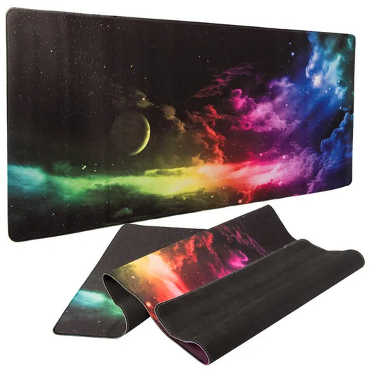 XXL gamer egéralátét 80×30 cm, csúszásgátló, vízálló, Cosmos minta