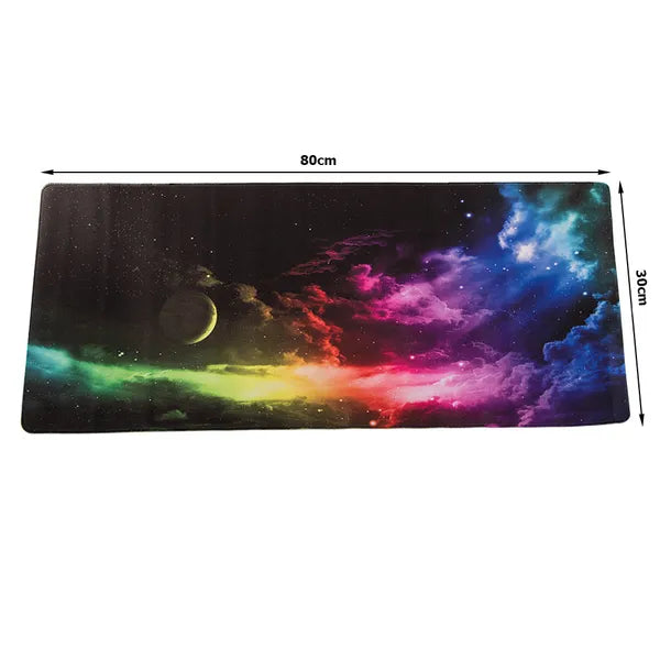 XXL gamer egéralátét 80×30 cm, csúszásgátló, vízálló, Cosmos minta