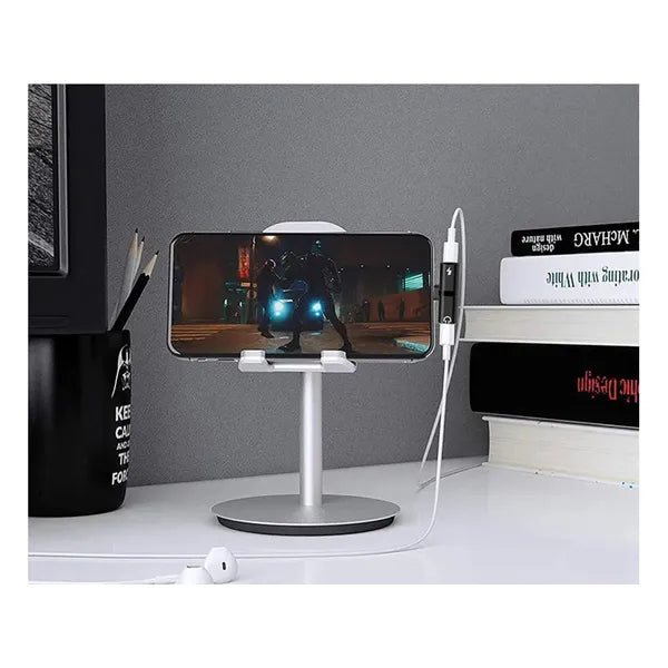 Lightning 2-az-1-ben adapter iPad/iPhone-hoz, töltés+audio, fekete