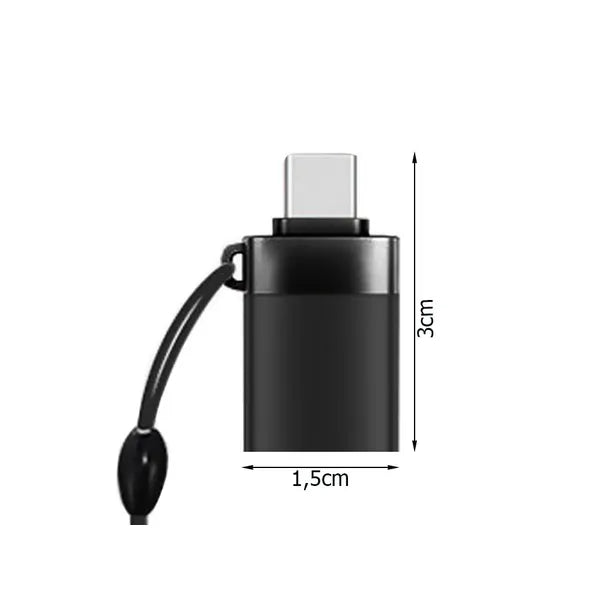 USB-C – USB-A 3.0 OTG adapter fekete, adatátvitel & töltés