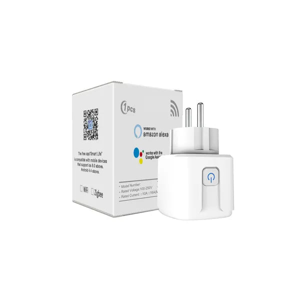 Okos WiFi konnektor 16 A időzítővel, Smart Life hangvezérlés