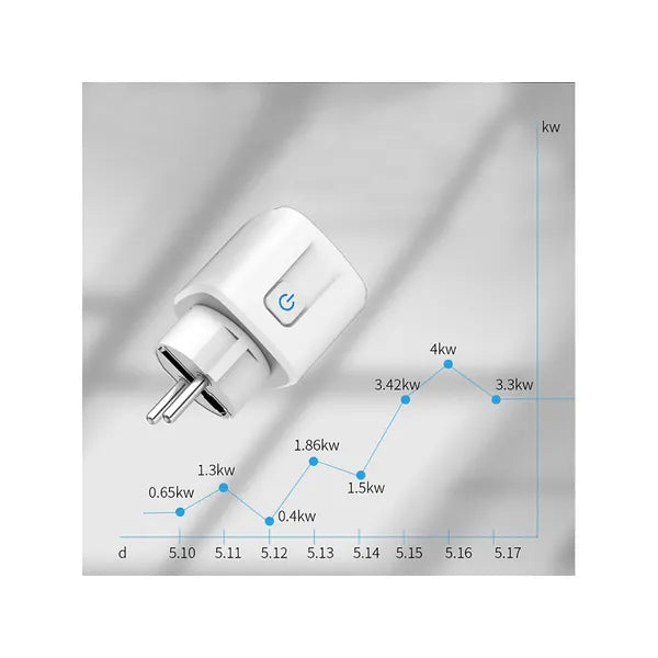 Okos WiFi konnektor fogyasztásmérővel, 16A/3680W, Smart Life