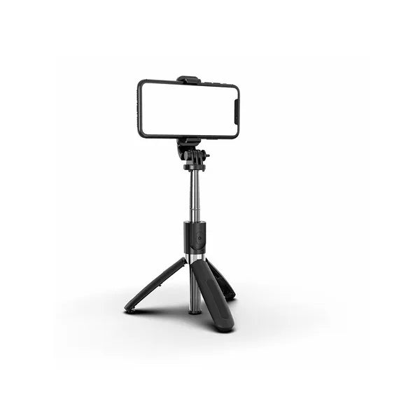 Összecsukható selfie bot-állvány Bluetooth távkioldóval, 100 cm, fekete