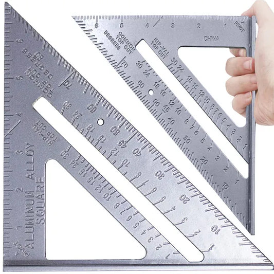 18 cm-es alumínium derékszög sablon, gravírozott skálával, 0–90°