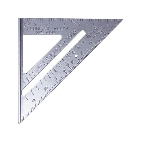 18 cm-es alumínium derékszög sablon, gravírozott skálával, 0–90°