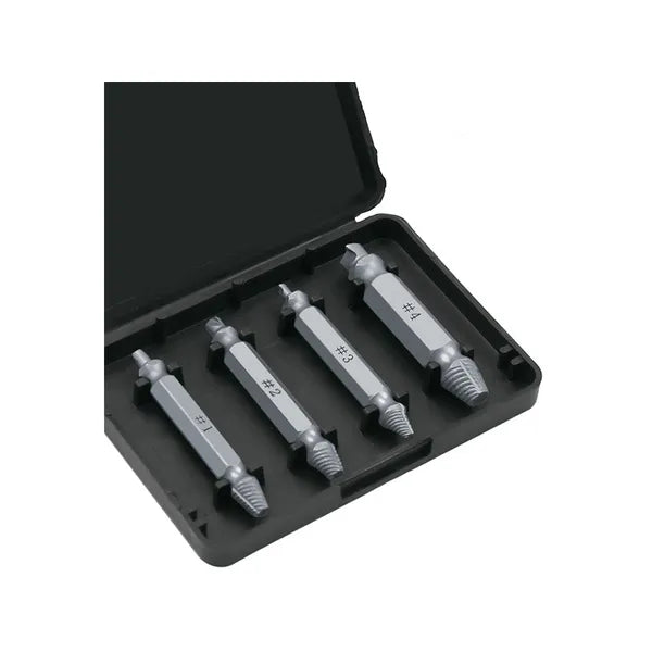 Törött csavar kihajtó készlet 4 db, 2–12 mm, HSS, 1/4″ hex