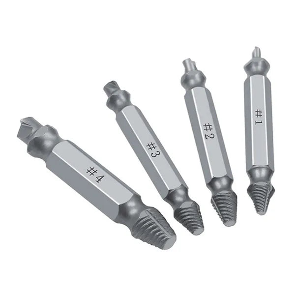 Törött csavar kihajtó készlet 4 db, 2–12 mm, HSS, 1/4″ hex