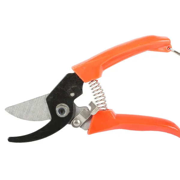 Kerti metszőolló acél pengével, ergonomikus nyéllel, narancs, 16,5 cm