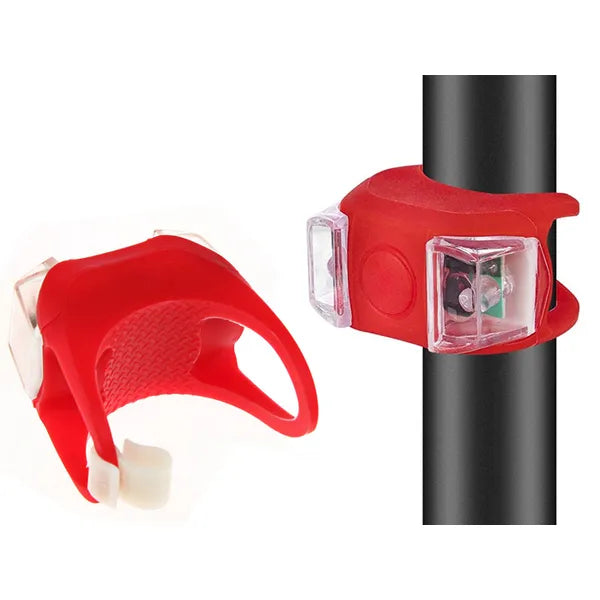 Szilikon LED kerékpár lámpa szett, első+hátsó, vízálló, 3 mód, 2 db