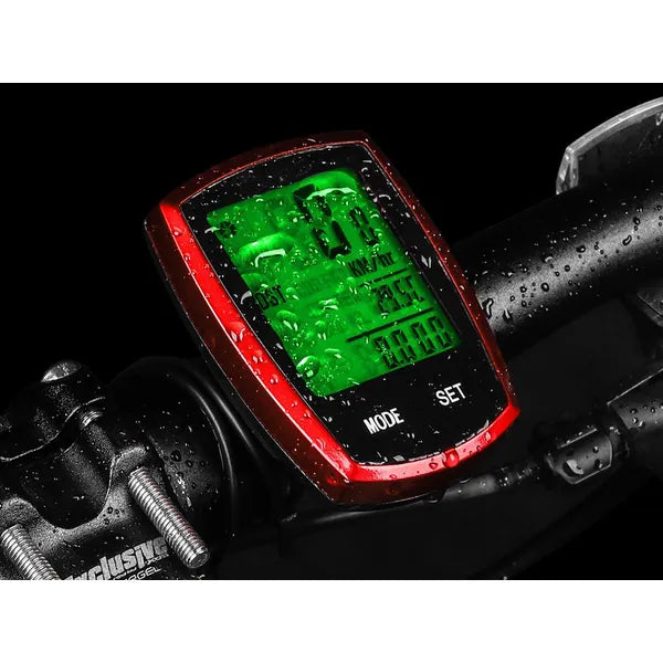 Vezeték nélküli vízálló kerékpár kilométeróra LCD háttérvilágítással, 22 funkció