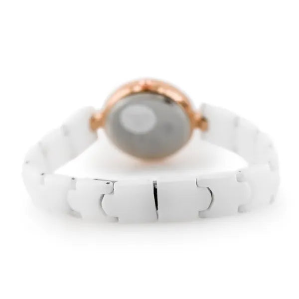 Női karóra Pacific A6002, fehér kerámia szíj, rosegold, WR30