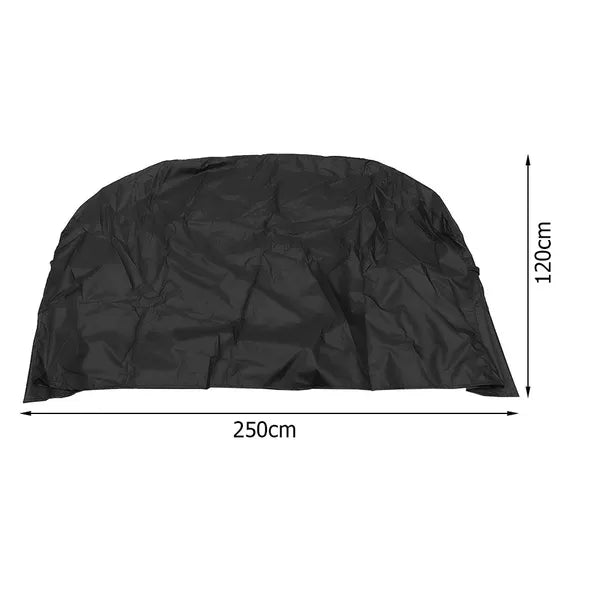 Vízálló grillsütő takaró 250×120 cm, fekete, univerzális huzat zsinórral