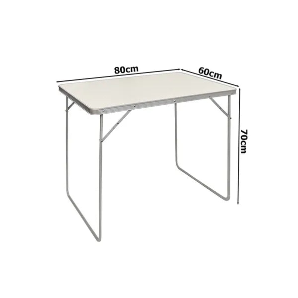Összecsukható alumínium kempingasztal 80×60 cm, bőrönd formára