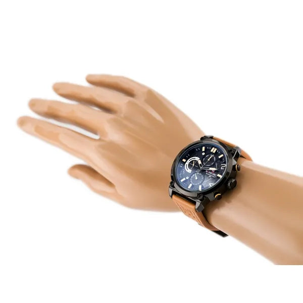 Naviforce Huster férfi karóra 47 mm, bőrszíj, dátumkijelzés, WR30