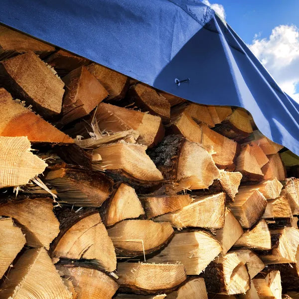 Kék polietilén ponyva 3×4 m, 60 g/m², alumínium ringlisekkel