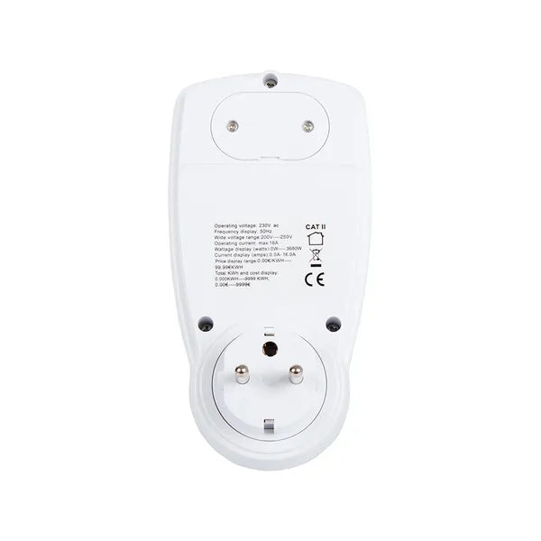 LED-es digitális fogyasztásmérő wattmeter, 230V, 16A 3680W