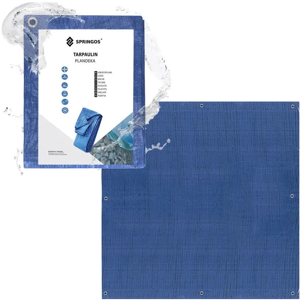 Kék polietilén takaróponyva 3 x 3 m, 60 GSM, vízálló