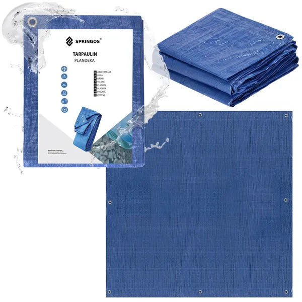 Kék polietilén takaróponyva 3 x 3 m, 60 GSM, vízálló