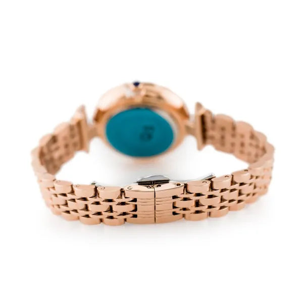 Női rosegold kvarc karóra cirkónia számlappal, WR30, antiallergén