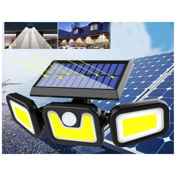 Napelemes 103 COB LED kültéri lámpa, mozgás-/alkonyérzékelő, távirányító, IP67
