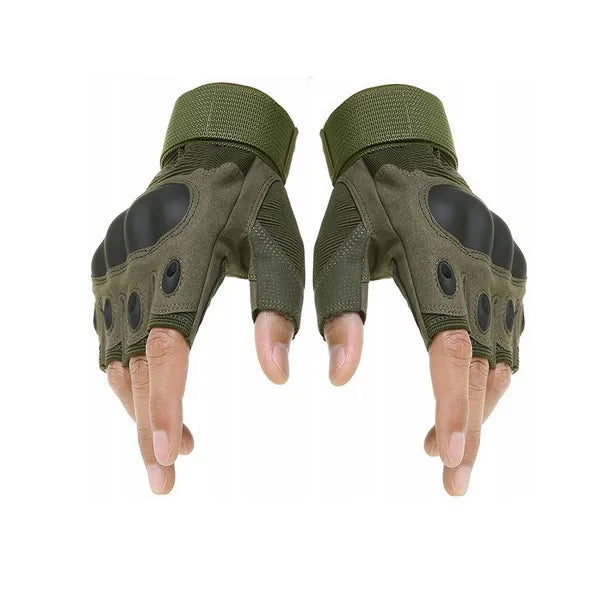Ujjatlan taktikai kesztyű csúszásmentes tenyérrel, zöld/khaki XL
