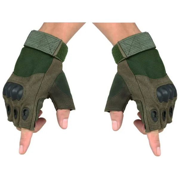 Ujjatlan taktikai kesztyű csúszásmentes tenyérrel, zöld/khaki XL