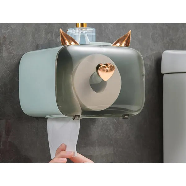 Fali WC-papír és zsebkendő adagoló telefon-tartóval, ragasztható, 20×15×16 cm