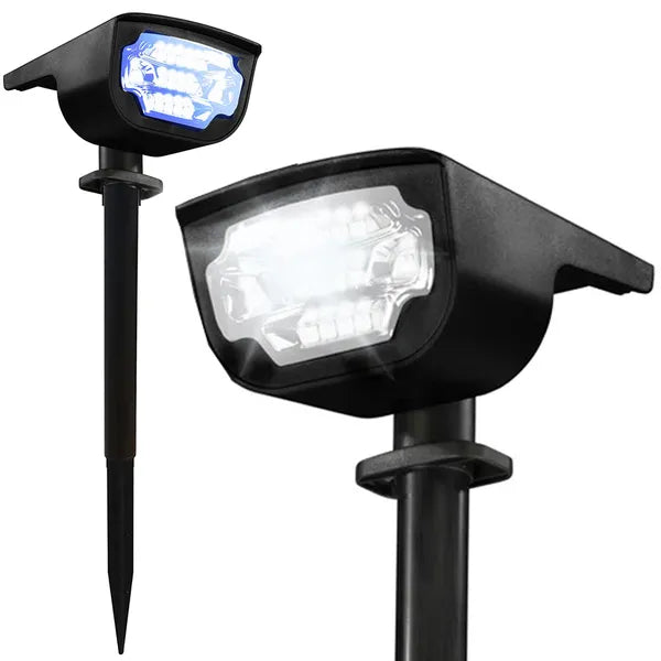 Napelemes LED kerti lámpás, RGB/fehér fény, IP65, 45 cm, leszúrható/fali