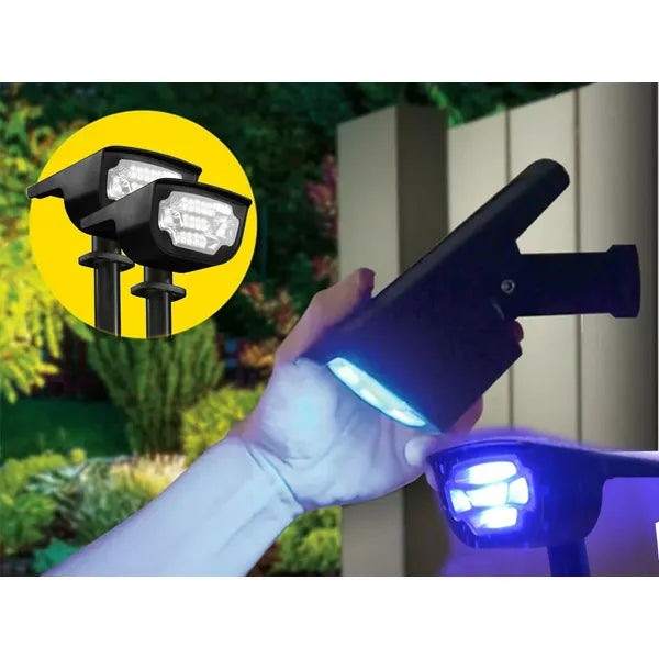 Napelemes LED kerti lámpás, RGB/fehér fény, IP65, 45 cm, leszúrható/fali