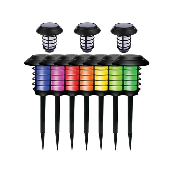 Napelemes kerti fáklyalámpa RGB, távirányítóval, IP65, 43 cm