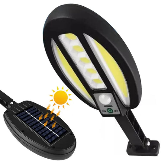 95 LED-es COB napelemes kültéri lámpa IP67, mozgás- és alkonyérzékelő
