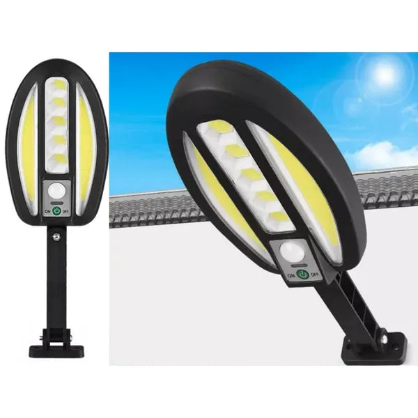 95 LED-es COB napelemes kültéri lámpa IP67, mozgás- és alkonyérzékelő