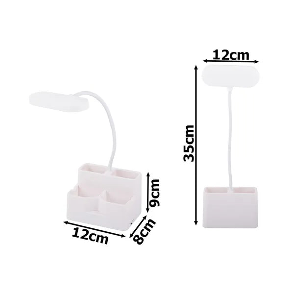 Újratölthető asztali lámpa 24 LED-del, írószertartóval, állítható fényerő, fehér