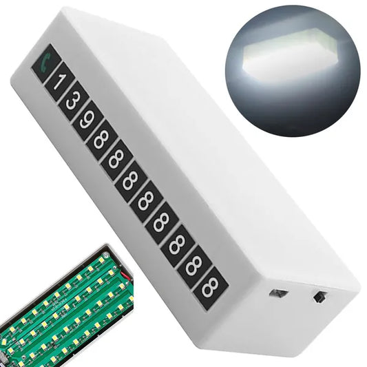 Ideiglenes parkoló telefonszám kijelző 40 LED fénnyel, mágneses, USB-töltés