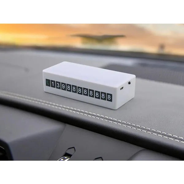 Ideiglenes parkoló telefonszám kijelző 40 LED fénnyel, mágneses, USB-töltés