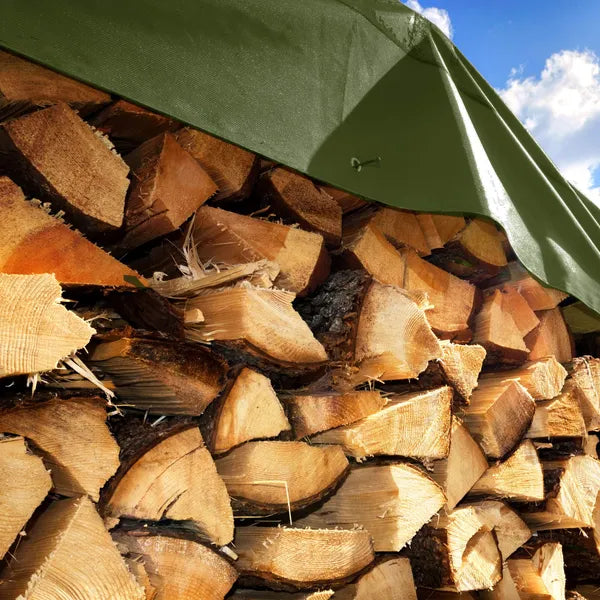 Vízálló PE ponyva 4×6 m sötétzöld/ezüst, 120 g/m², alu ringlik