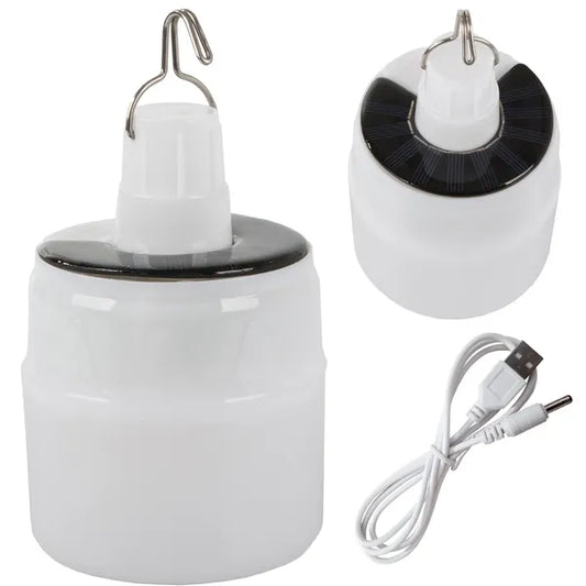 Napelemes kempinglámpa 33 LED-del, USB tölthető, 3 fényfokozat, akasztó